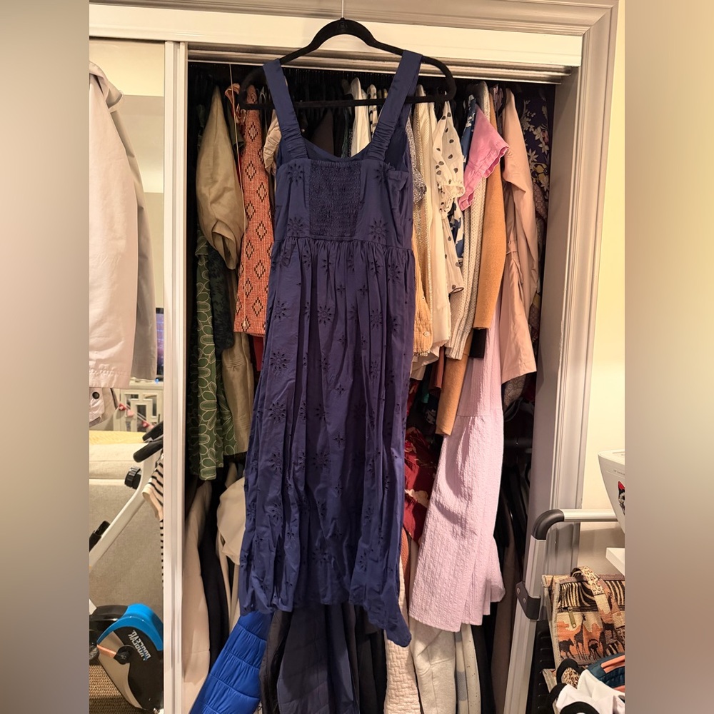 J. Crew Deep Blue Eyelet Maxi Dress - Picture 3 of 4